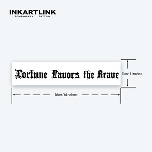 Tatuaje Semipermanente con Frase <span class=keywords><strong>de</strong></span> la Fortuna Favorece a los Valientes, Extracto <span class=keywords><strong>de</strong></span> Gardenia, Duración <span class=keywords><strong>de</strong></span> 2 Semanas, Resistente al Agua, <span class=keywords><strong>Letras</strong></span> Góticas - Product Image 4