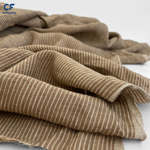 Tissu en lin rayé <span class=keywords><strong>orange</strong></span>, lin brossé, tissu en lin teint noir et blanc avec fil, léger, pour la décoration intérieure, chemises, robes et canapés. - Product Image 2