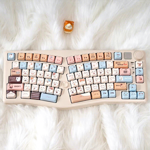 คีย์บอร์ดกลไก Alice รุ่น A75 หลายประเภท - คีย์แคปการ์ตูนแบบสามโหมด ปุ่มสเปซบาร์แบบแยกตามหลักสรีรศาสตร์ สำหรับเล่นเกมอีสปอร์ต - Product Image 5