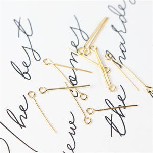 Aiguille en forme de 9, aiguille en forme de 9, fil d'oreille, boucles d'oreilles, boucles d'oreilles et oreille, plaqué métal et couleur or - Product Image 2