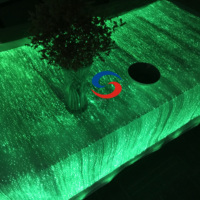 Nappe Lumineuse en Fibre Optique LED Rose Pâle Personnalisable avec Batterie Rechargeable pour Décoration de Mariage et de Noël