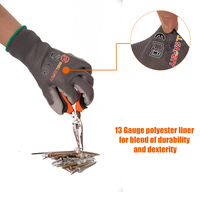 Gants EN388 certifiés 13G en polyester et nylon avec revêtement PU sur les doigts, antidérapants, fins, respirants, pour la logistique et le travail électronique