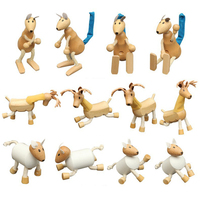 Ensemble de figurines d'animaux de ferme en bois faites à la main, écologiques, modèles d'animaux simulés en 3D, jouets miniatures mignons pour bébé, ornement pour bébé de 0 à 24 mois