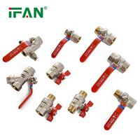 Raccords de robinet à tournant sphérique forgés par tuyau de plomberie à haute pression d'usine IFAN 2 robinets à tournant sphérique en laiton de 1/4"