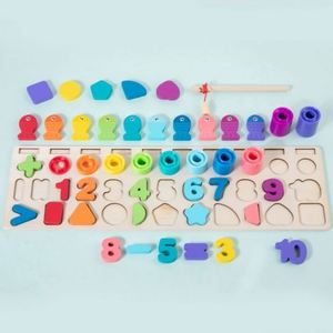 4-In-1 Number <b>Shape</b> <b>Sorter</b> Counting Stacker Fishing Board Game Preschool Early Educational Activities <b>Toys</b> for Kids - Product Image 1