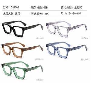 Style européen américain nouveau carré optique lunettes cadre confortable épais acétate bleu myopie Spectacle hommes femmes 3302 lecture - Product Image 5