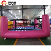 Livraison gratuite 4x4m 13x13ft Ring de lutte interactif gonflable, arène de boxe, terrain de joute, parcours d'obstacles à vendre