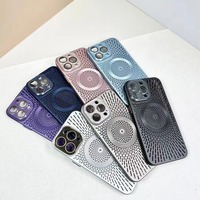 2024 pour iPhone 16 Pro Max coque de téléphone respirant Dissipation thermique maille coque sans fil charge peau lentille film Protection couverture