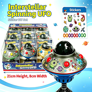 Factory New UFO Style Press Spinning Gyro Ball With Sticker Light up Stress Relief Spinner Press-and-Spin Fidget Spinner <b>Toy</b> - Product Image 5