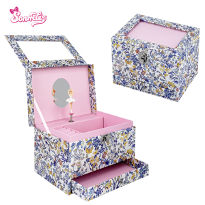 Caja de <span class=keywords><strong>Música</strong></span> Ecológica <span class=keywords><strong>con</strong></span> Manivela para Niñas, <span class=keywords><strong>con</strong></span> Diseño de Bailarina Giratoria, Cajón y Espejo para Fotos, <span class=keywords><strong>con</strong></span> Espacio para Tarjeta Postal Insertable - Product Image 1