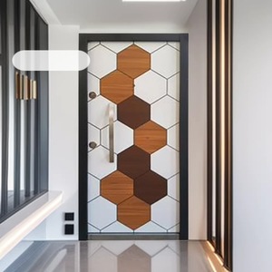 Puerta Hexagonal de Estilo Industrial, de Acero y Madera, para Interiores, Antirrobo, de Apertura Manual Plana, Hecha a Medida, Yongkang - Product Image 1