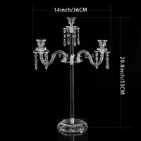 Candélabre moderne en métal à 5 bras, pendentifs suspendus, centre de table de luxe pour mariage, porte-bougie, décoration pour banquets et événements