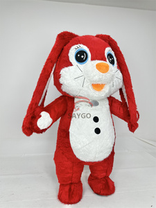 Happy Sky <span class=keywords><strong>Adult</strong></span> Unisex Cartoon Tier Cosplay Riesen <span class=keywords><strong>Red</strong></span> Rabbit Maskottchen Kostüm Party Hand gezeichnet gemacht Plüsch Halloween Ostern - Product Image 3