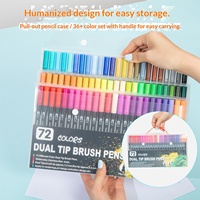 Ensemble de stylos à pointe double grande capacité pour aquarelle, adaptés aux enfants, pour gribouiller, dessiner, lavables, non tachants, marqueurs colorés