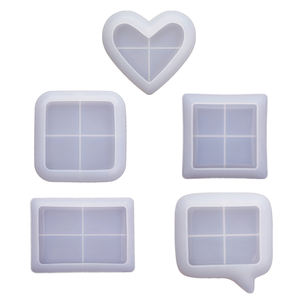 YS 3D diamant amour coeur plaque résine moules pour bricolage artisanat carré plat assiette cendrier bol plâtre moule décoration Art fournitures - Product Image 6