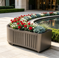 Grand bac à plantes classique en métal, durable, avec revêtement en poudre, écologique, pour jardins extérieurs, patios, usage commercial