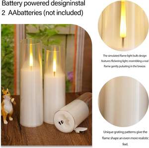 Bougies Pilier LED en Plastique à Piles, Sans Flamme, Télécommandées, Écologiques, pour Mariage, Pâques, Halloween, Ramadan - Vente en Gros - Product Image 3