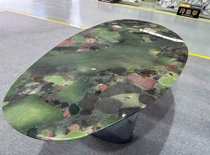 Baxter table de salle à manger en marbre lagos table de salle à manger rectangulaire en marbre de luxe italien moderne vert nature - Product Image 5