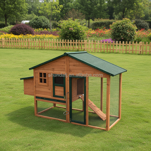 SDC014 SHUNDA Poulailler en bois écologique avec motif imprimé Utilisation en extérieur Style luxueux pour les poulets de grande taille - Product Image 4