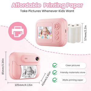 Kamera Cetak Instan Kamera Digital HD Mendukung 17 Bahasa Kamera Pencetak Foto Instan 1300mAh untuk Hadiah Ulang Tahun Anak Perempuan Laki-laki - Product Image 3