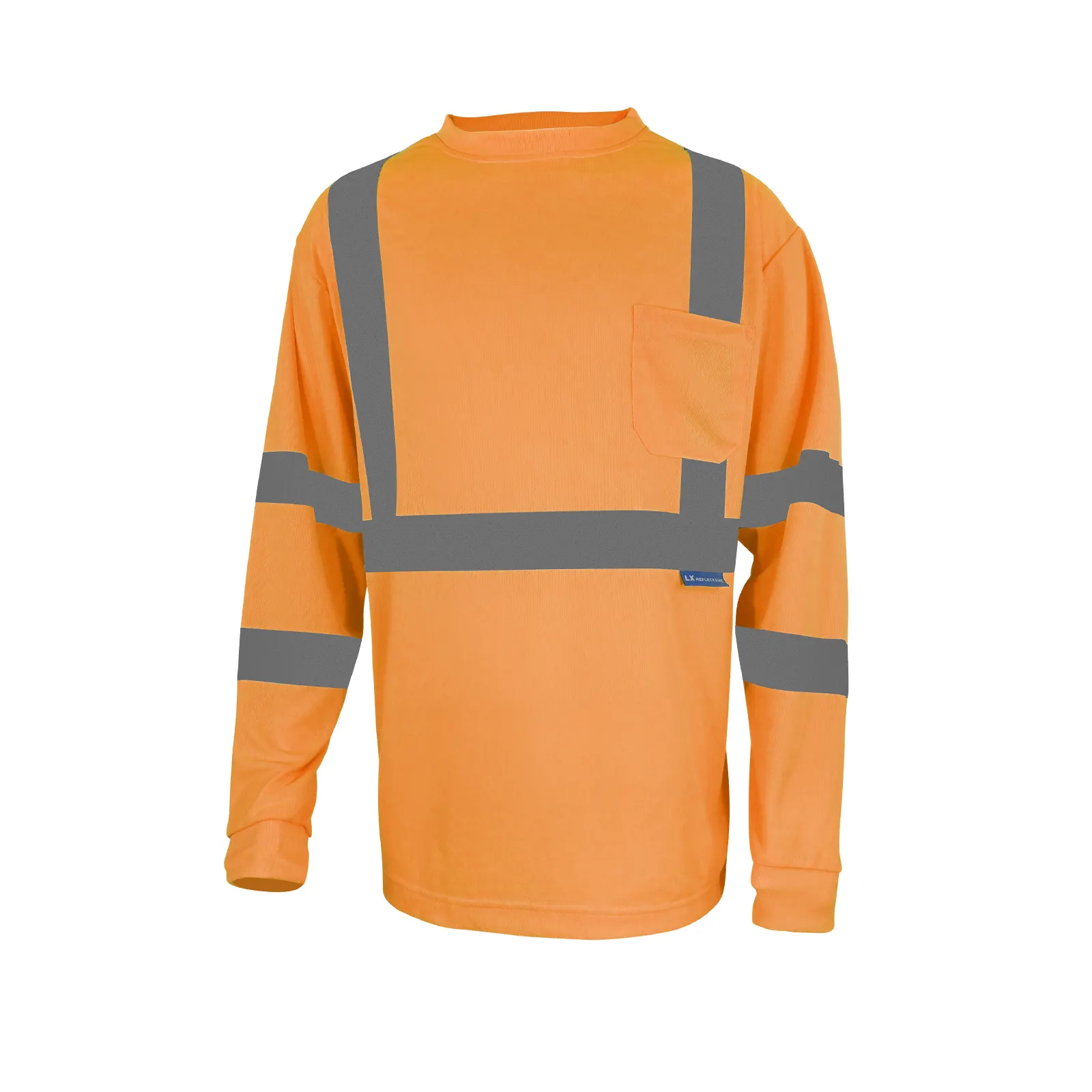 Lx Voorraad Lange Mouw Hi Vis Reflecterend Shirt Oranje Veiligheidspolo T Shirt Laag Moq Custom Logo Veiligheidsshirt