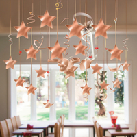 EASTTERN 30 Pièces Décorations de Plafond en Aluminium Effet Spirale Étoile Or Rose 58cm/72cm Style Moderne Couleur Personnalisable Mariage/Anniversaire/Fête