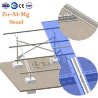 Support de panneau solaire en acier revêtu de Zn-Al-Mg personnalisé, système de montage au sol solaire en zinc, aluminium et magnésium