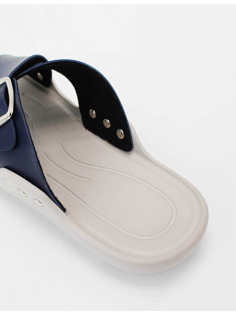 Outdoor Imitation Leather Beach Sandals Shoes Men Slides Casual Sandals Slippers