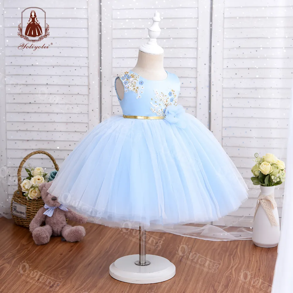 Kids Formal Ball Gown Clothing Girls Layered Yarn Bubble Baby Flower Girls' Party Dresses