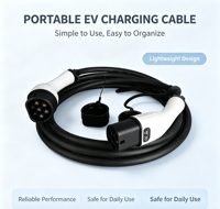 Nouveau câble de recharge EV blanc 32A à double tête, longue portée, à bas prix, pour véhicules électriques, usage domestique et commercial