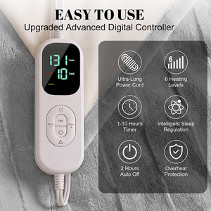 Manta Eléctrica Calefactable, Regalo Perfecto para el Invierno, Día de la Madre, Navidad, Apagado Automático en 10 Horas, Lavable a Máquina, Manta de Franela para Cama - Product Image 4