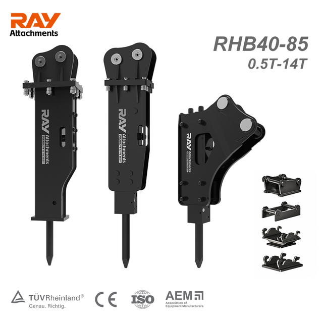 RHB40-85 Hydraulic Breaker Hammer for 0.5-14 Ton Excavator Mini Midi Rock Breaker Side Silent Box Type Full Series