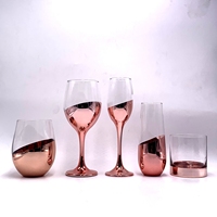 Großhandel Roségold Galvanik Glaswaren Serie Tasse Champagner Becher Wasserglas Becher Wein Dekan ter Home Decoration BR