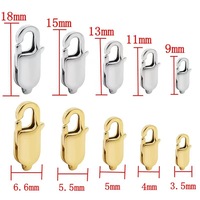 Fermoir à homard plat en acier inoxydable anti-ternissement 14 mm, logo personnalisé, chaîne plaquée or 18 carats, accessoires de bijoux