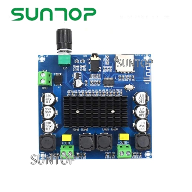 Bluetooth 5.0 TDA7498 100W x2 Digital Power Amplifier Board Stereo AMP Module Support TF Card AUX