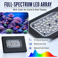 SKYNUO X120 120W G6 Lampe LED d'aquarium marine haute performance pour coraux, 10 canaux, Bluetooth/Wi-Fi, intelligente pour récifs