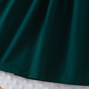 Girls' Summer Formal Princess Lace Sleeveless Green Dress for 4-7 Years <b>Old</b> Children Solid Pattern ODM Service - Product Image 6