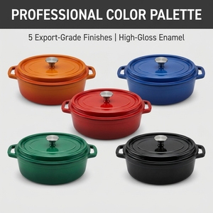 Cocotte en fonte émaillée robuste pour la maison, la cuisine et les restaurants, avec couvercle - Product Image 5