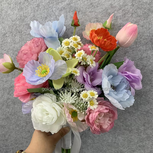 Nouveau design 2025 – Bouquets de mariage en soie artificielle, roses et pivoines colorées <span class=keywords><strong>pour</strong></span> la mariée et les demoiselles <span class=keywords><strong>d</strong></span>'<span class=keywords><strong>honneur</strong></span> – Idéal <span class=keywords><strong>pour</strong></span> Noël - Product Image 1