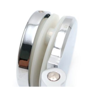 Stainless Steel Glass <b>Door</b> Hinges 180 Degree Universal Double Sided Round Bead For Display Windows - Product Image 1