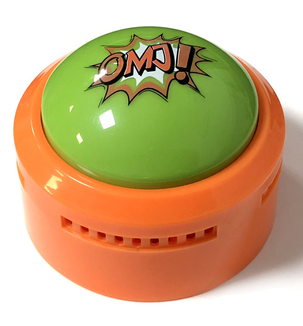 Custom Logo Design LED Sound Button AAA Battery Operated Toy Music Box with Buzzer Plastic Material Activated by Push Button