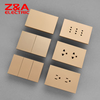 Interruptor de pared sin marco de panel grande plano de borde a borde serie HK para México y Sudamérica, interruptor de luz y enchufe ZA Electric