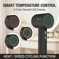 Sèche-cheveux de luxe EASTON ES5506 pour hôtel, haute vitesse, silencieux, à ions négatifs, avec affichage LED intelligent de la température, pour chambre d'hôtes