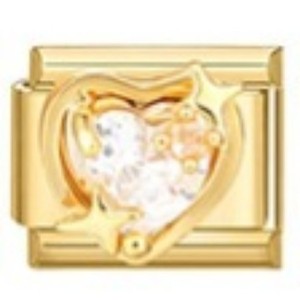 Italian Gold Modular Charm Bracelet Unisex Stainless Steel Elastic DIY Jewelry Gift Heart Pattern Bezel Setting - Product Image 3