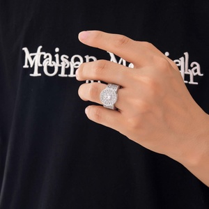 Anillo BESJZ088 para Hombre, Estilo Europeo Americano, Clásico, Grande, Chapado en Oro, Microincrustaciones de Circonio, Forma Geométrica - Product Image 4