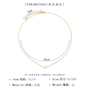Collane semplici catena di clavicola <span class=keywords><strong>tutto</strong></span> con collana corta d'<span class=keywords><strong>amore</strong></span> a cuore - Product Image 4