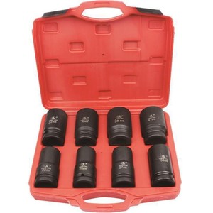 8-Piece 1-Inch Pneumatic Impact <b>Wrench</b> Socket Set For Automotive Repair And Maintenance Tools - Product Image 1