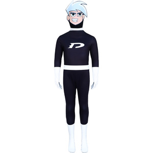 Costume de cosplay Danny Phantom pour enfants de 8 à 13 ans, tenue de jeu de rôle d'Halloween en tissu de soie de lait - Product Image 5