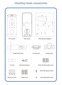 Serrure de porte intelligente Tuya Wi-Fi américaine, nouvelle conception, étanche, pour hôtel, avec bouton, interphone vidéo et accès par carte-clé, pour portes cylindriques en bois - Product Image 5