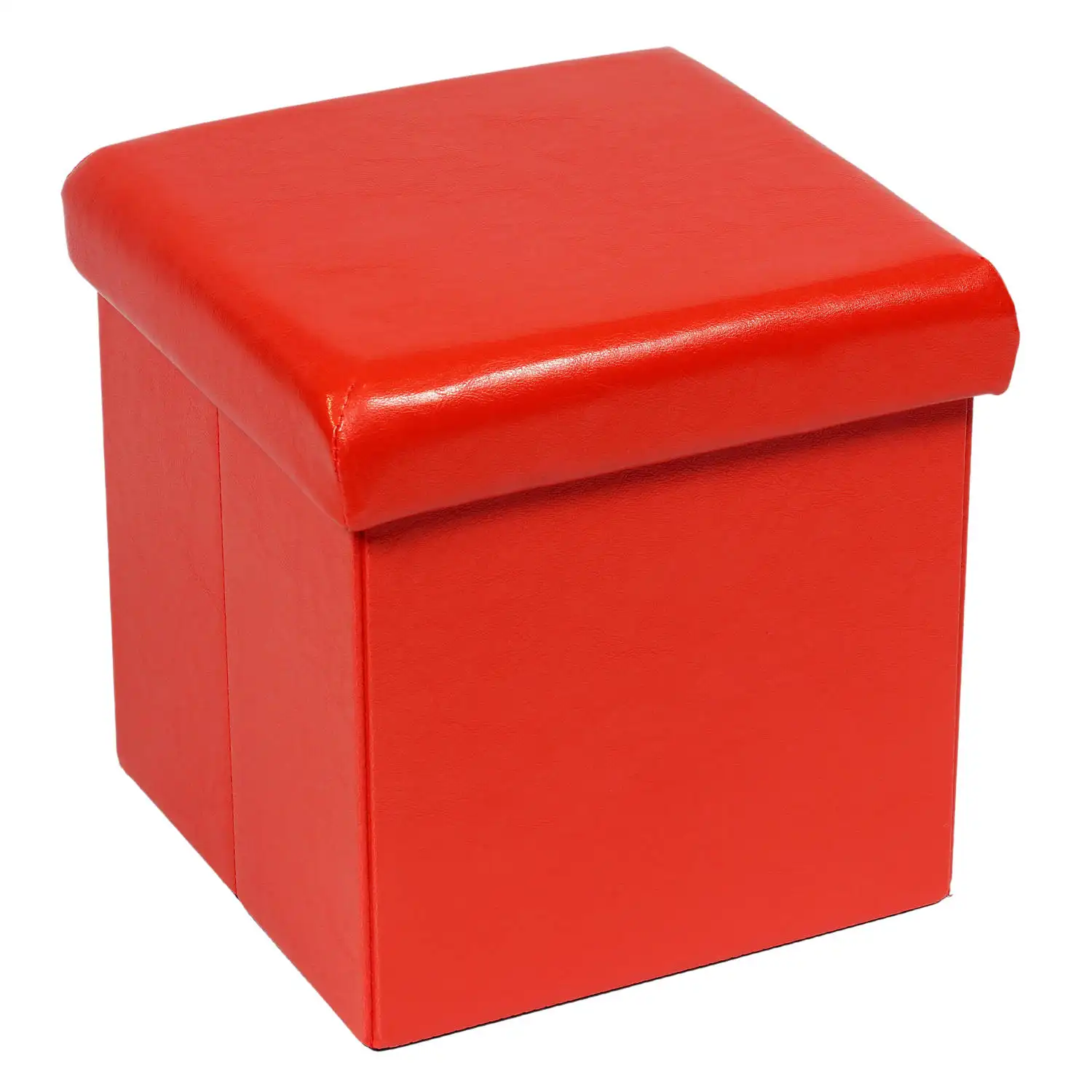 Bailey usine gros Faux cuir pliant pouf de rangement Orange multifonctionnel étanche tabouret de rangement pour salons